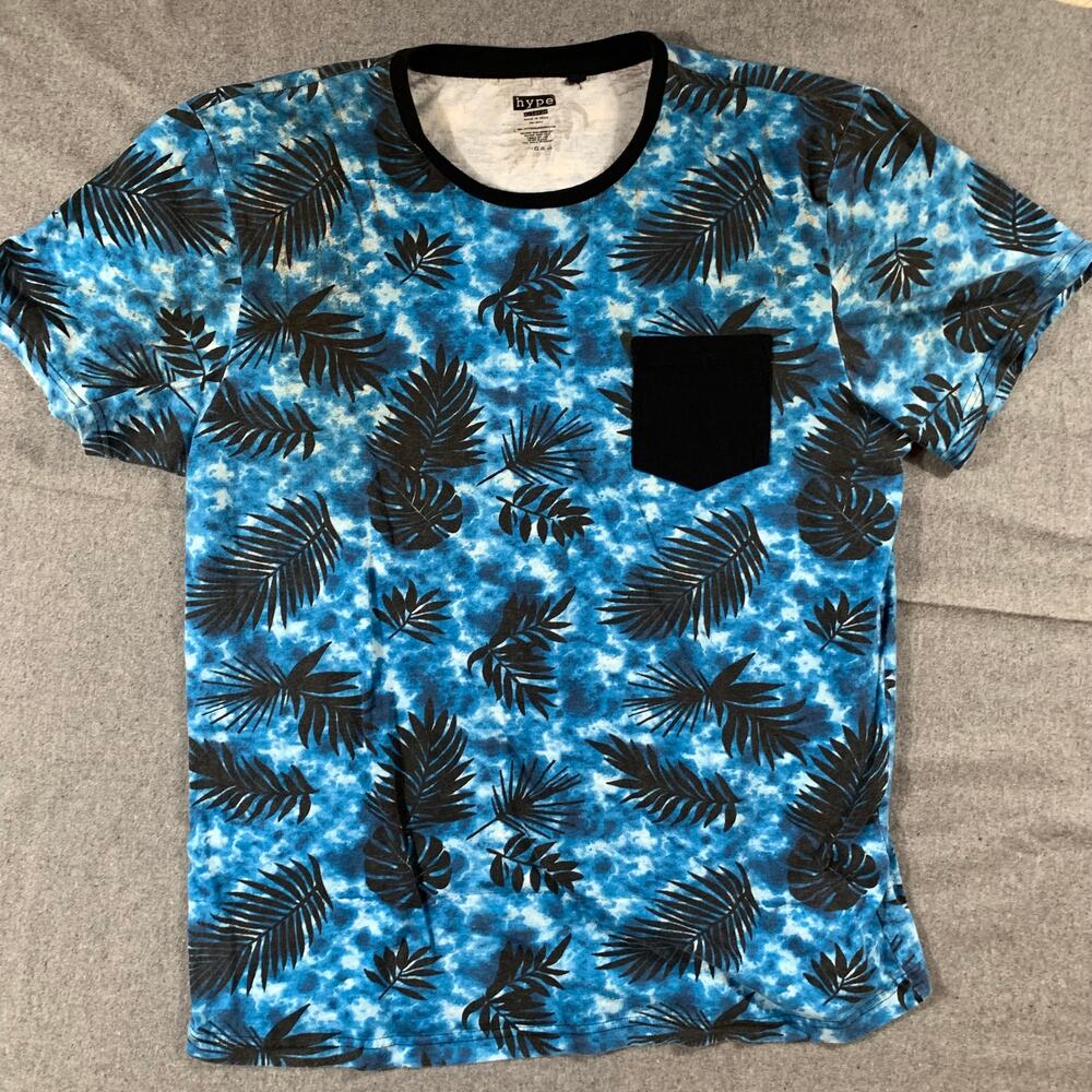 Hype Shirt Adult Extra Large Blue Casual Short Sleeve Summer T Shirt